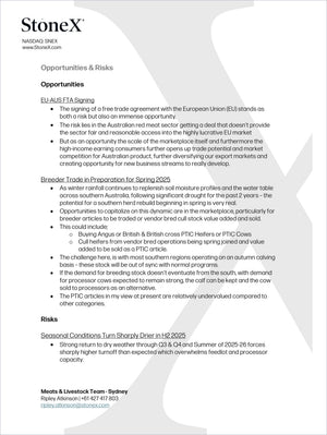 Australian Cattle & Beef - Market Reports Subscription providing expert insights and exclusive market analysis on trade opportunities, breeding trends, seasonal risks, and market outlook with Market Reports Subscriptions. - report example 10