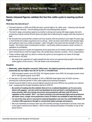 Australian Cattle & Beef - Market Reports Subscription featuring market intelligence with expert insights on cyclical cattle trends, slaughter volumes, strong herd data, price forecasting, and exclusive Market Reports Subscriptions analysis. - report example 3