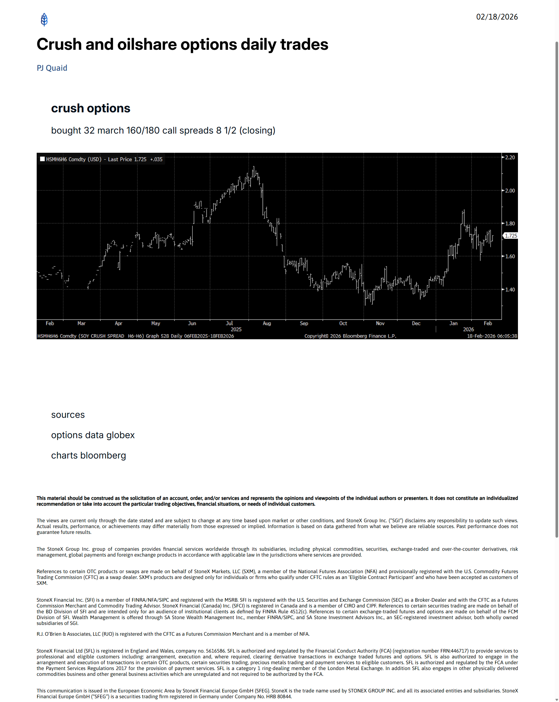 CBOT/CME Non-Standard Options Report Subscription