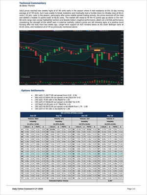 Cotton Gold Plan - Market Reports Subscription featuring detailed technical commentary, option settlements data, and comprehensive market insights for informed commodity decisions. Market Reports Subscriptions. Expert insights and exclusive market analysis. - report example 6