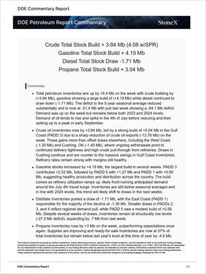 Energy Pro - Market Reports Subscription featuring detailed DOE petroleum inventory commentary including crude, gasoline, diesel, and propane stock changes with supply and demand insights. Market Reports Subscriptions. Expert insights and exclusive market analysis. - report example 6