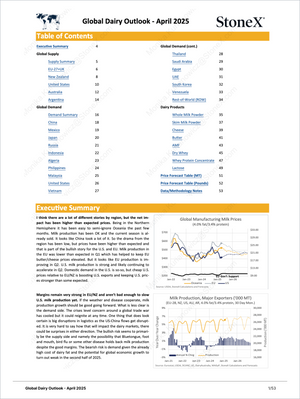 Dairy Diamond - Market Reports Subscription featuring April 2025 global dairy outlook with supply and demand analysis, price forecasts, commodity trends, and expert market insights. Market Reports Subscriptions. Expert insights and exclusive market analysis. - report example 3