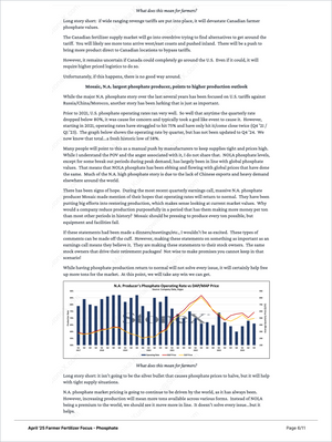Page from Farmer Fertilizer Focus - Market Reports Subscription highlighting North American phosphate producer operating rates and price trends with expert market insights and forecast analysis, featuring Market Reports Subscription, expert insights and exclusive market analysis. - report example 11