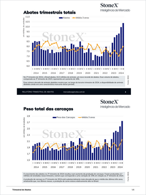 Pecuária Premium - Relatórios de Mercado featuring quarterly slaughter volume and carcass weight trends in Brazil with comprehensive data analysis, Market Reports Subscriptions. Expert insights and exclusive market analysis. - report example 9