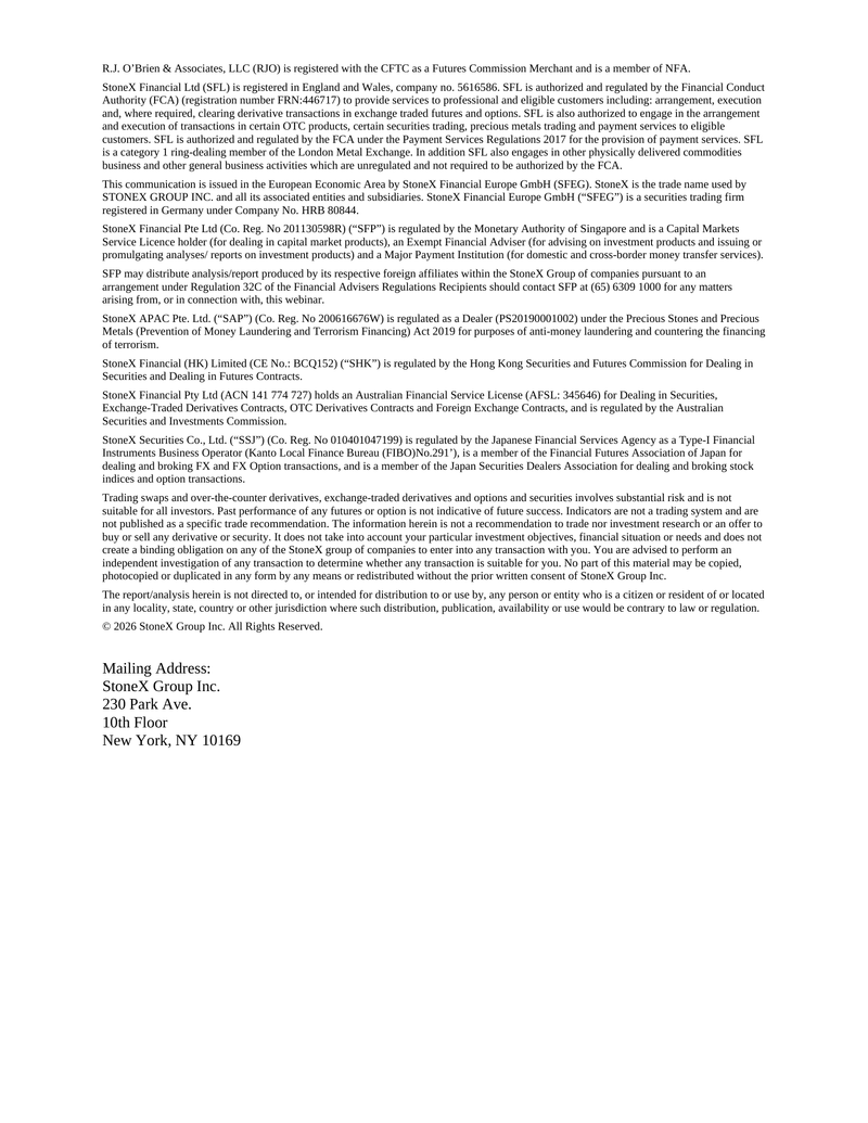 Screenshot of disclaimer and regulatory information text from Morning Commodity Insight by Eli Tesfaye - Technical Analysis Report Subscription, outlining compliance disclosures for futures trading and market analysis services.