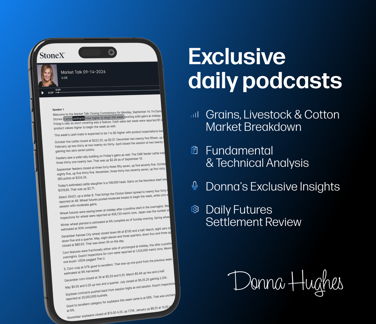 Market Talk by Donna Hughes - Podcast and Newsletter Subscription
