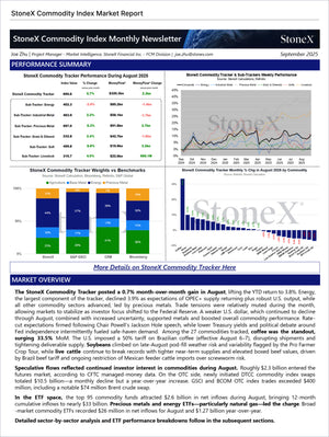 Grains Premium - Market Reports Subscription featuring detailed monthly commodity index performance, tracker weight comparisons, and in-depth market overview with expert insights and exclusive market analysis by Market Reports Subscriptions. - report example 12
