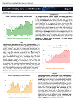 Grains Premium - Market Reports Subscription featuring a detailed StoneX commodity index newsletter for grains, oilseeds, softs, and livestock with expert analysis, market trends, and price forecasting from Market Reports Subscriptions. Expert insights and exclusive market analysis. - report example 14