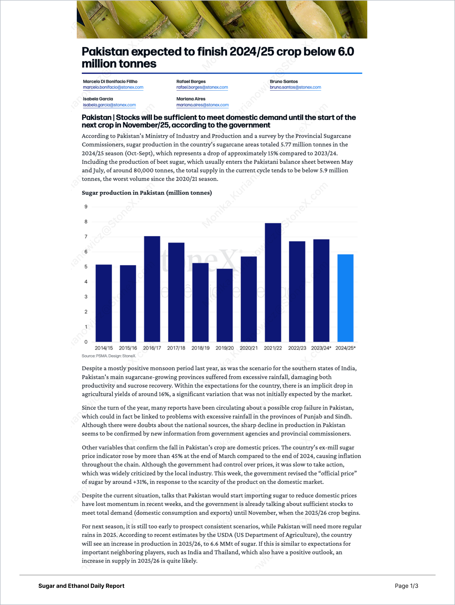 Sugar and Ethanol - Market Reports - Brazil