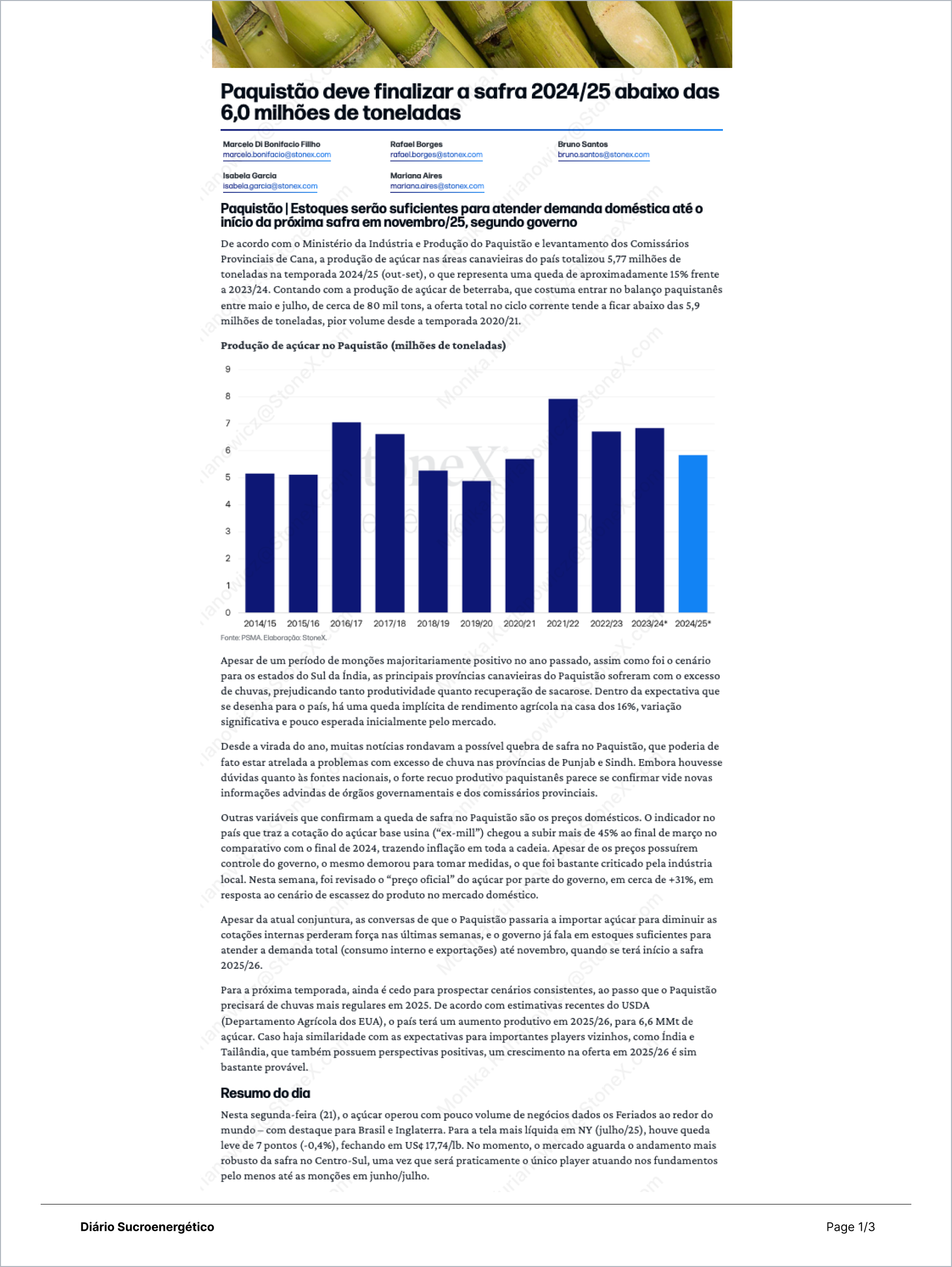 Açúcar y Etanol Premium - Paraguay y Brasil