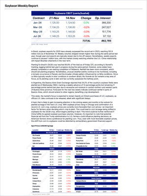 Grains Brazil - Market Reports Subscription presenting weekly soybean price changes, contract data, open interest, and detailed analysis on Brazilian and Argentinian market developments with expert insights and exclusive market analysis. - report example 25